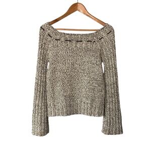 Vintage Y2K Marl Knit Bell Sleeve Ribbon sweater